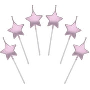 Star Shape Birthday Candles, 6 Pcs Cake Topper Decorations Birthday Candles Metallic Cake Candles for Kids Birthday Wedding Party